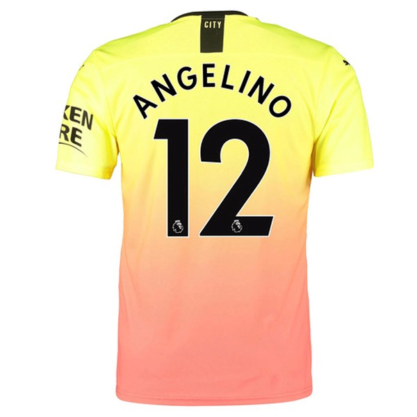 Camiseta Manchester City NO.12 Angelino Tercera equipo 2019-20 Naranja